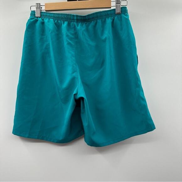 Nike Men's Teal Blue Large Swoosh Dri Fit Running‎ Activewear Shorts Size S - Picture 2 of 9